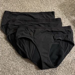 Three (3) Thinx XL Brief Period Panties Black - Excellent Condition